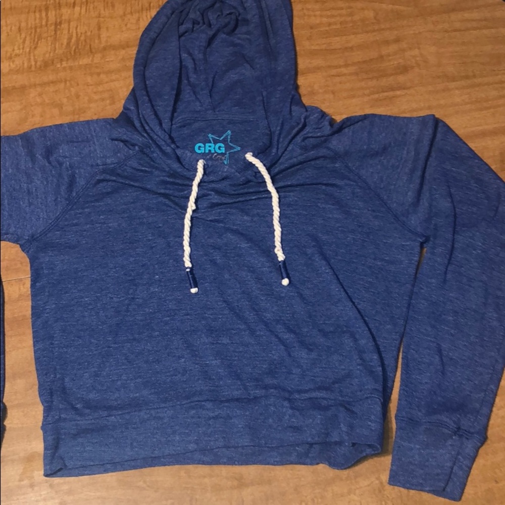 blue cropped hoodie